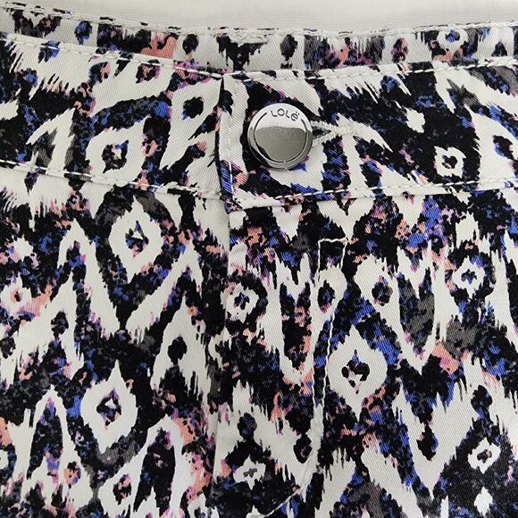Lole Women's Shorts Size 10 Cactus Flower Sizzle Multicolor Ikat Pleated Casey - Picture 5 of 12
